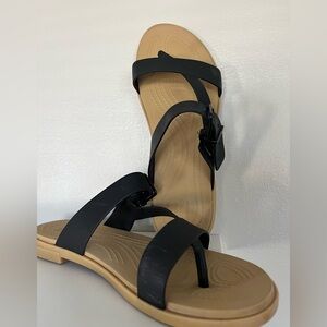 Croc Black Strappy Sandals